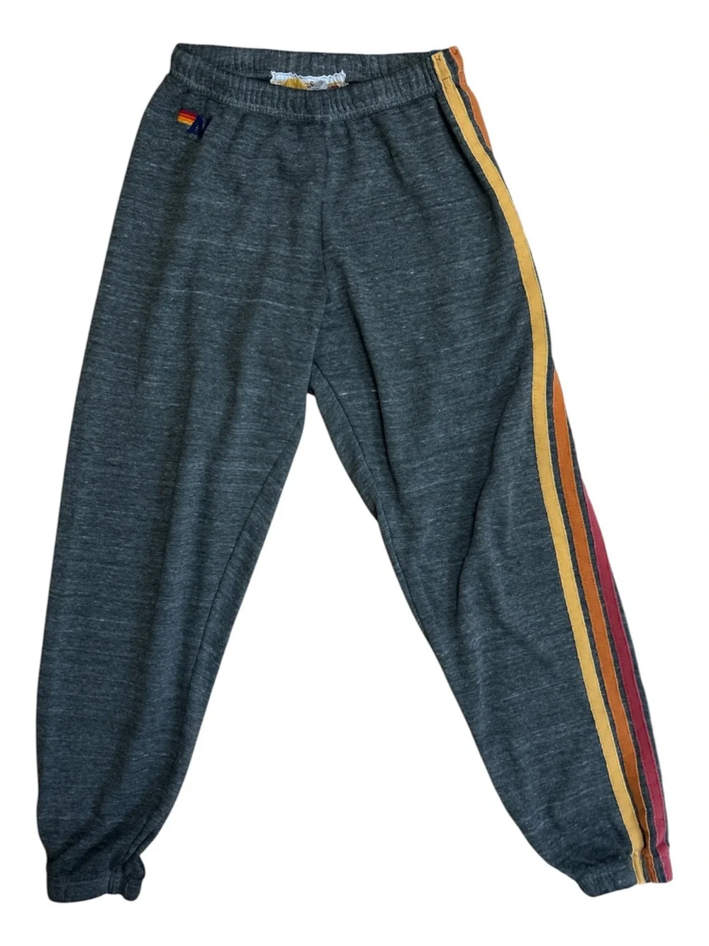 Aviator Nation 5 Stripe Sweatpants in Heather Gray Size Small Gently Used - Picture 3 of 8